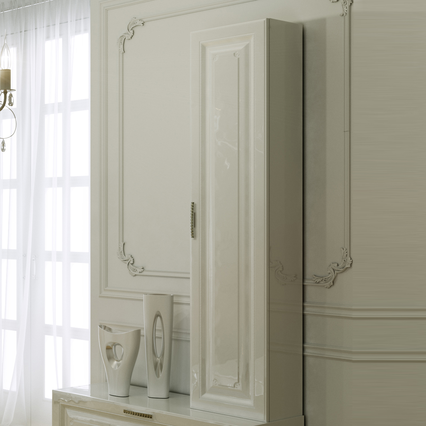 Шкаф-пенал Aqwella 5 stars Империя П35 подвесной белый глянец Emp.05.35/W - 0