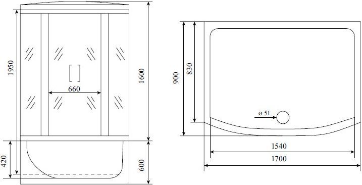 Душевой бокс Timo Lux T-7770 - 5