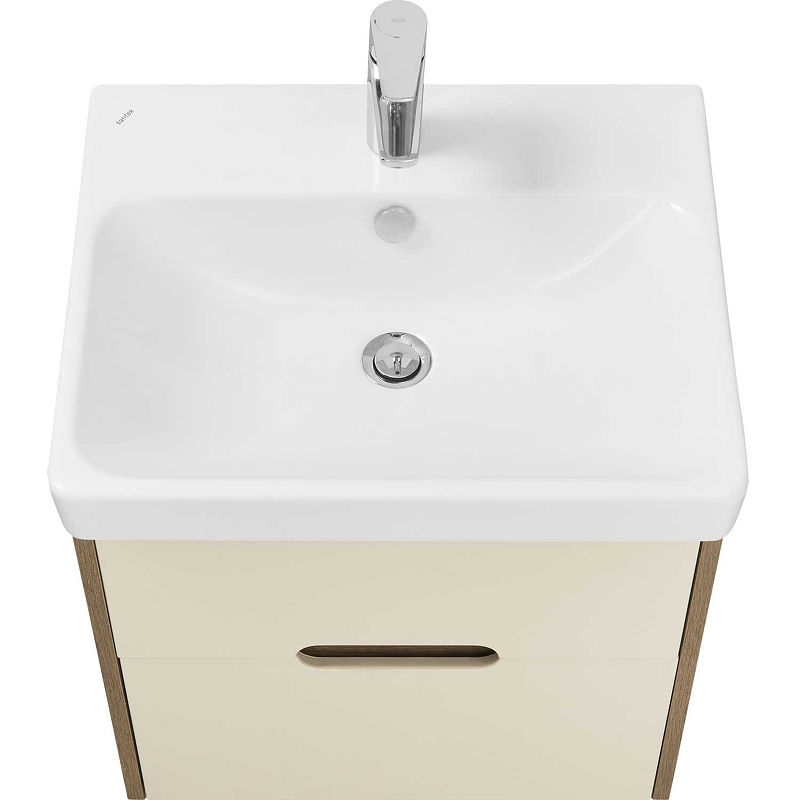 Тумба с раковиной Aquaton Оливия 55 светлое дерево-бежевый 1A2542K0OLVG0 - 2
