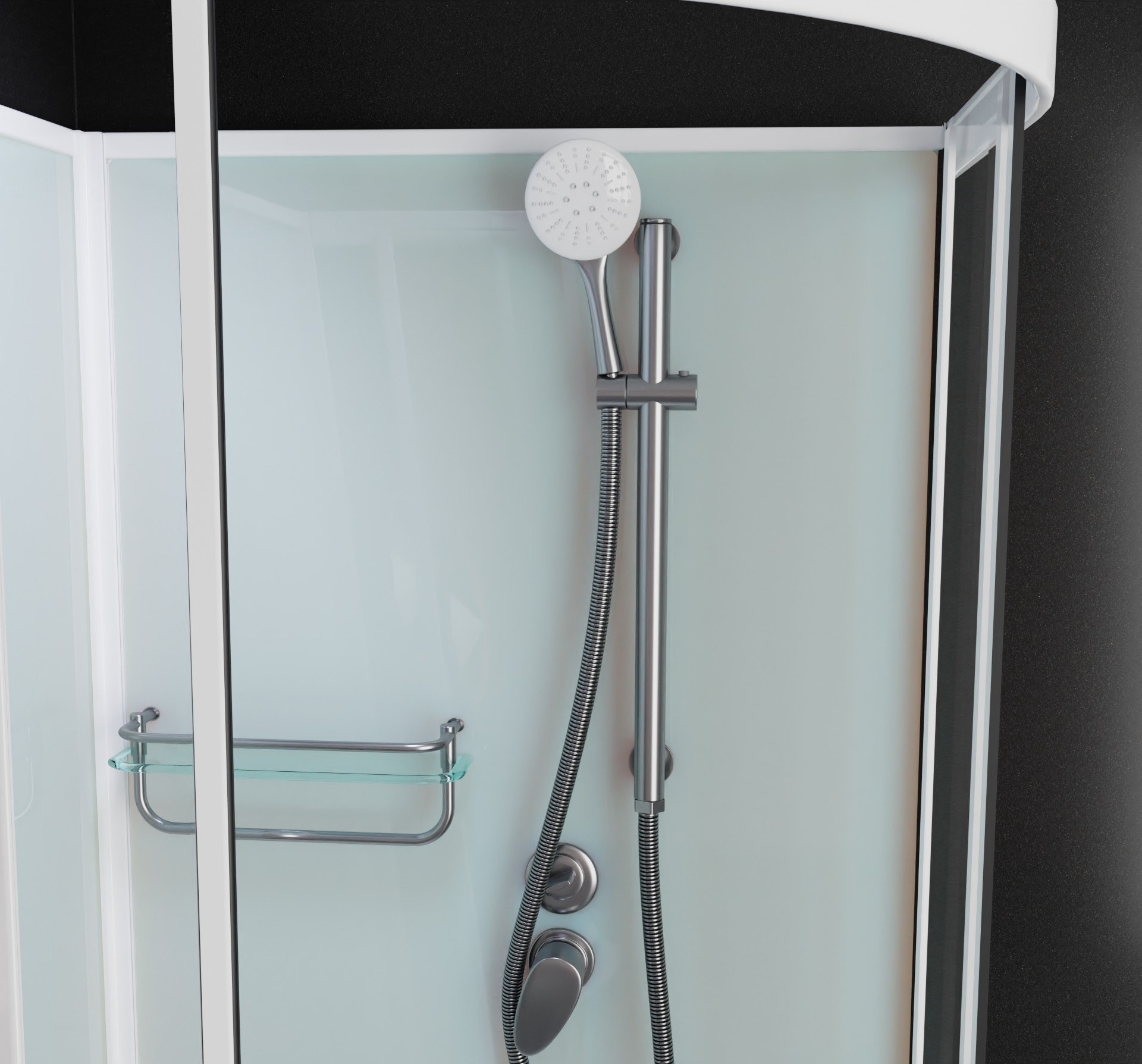 Душевая кабина Frank F408 White б/к  Без крыши низкий поддон 4080808 - 2