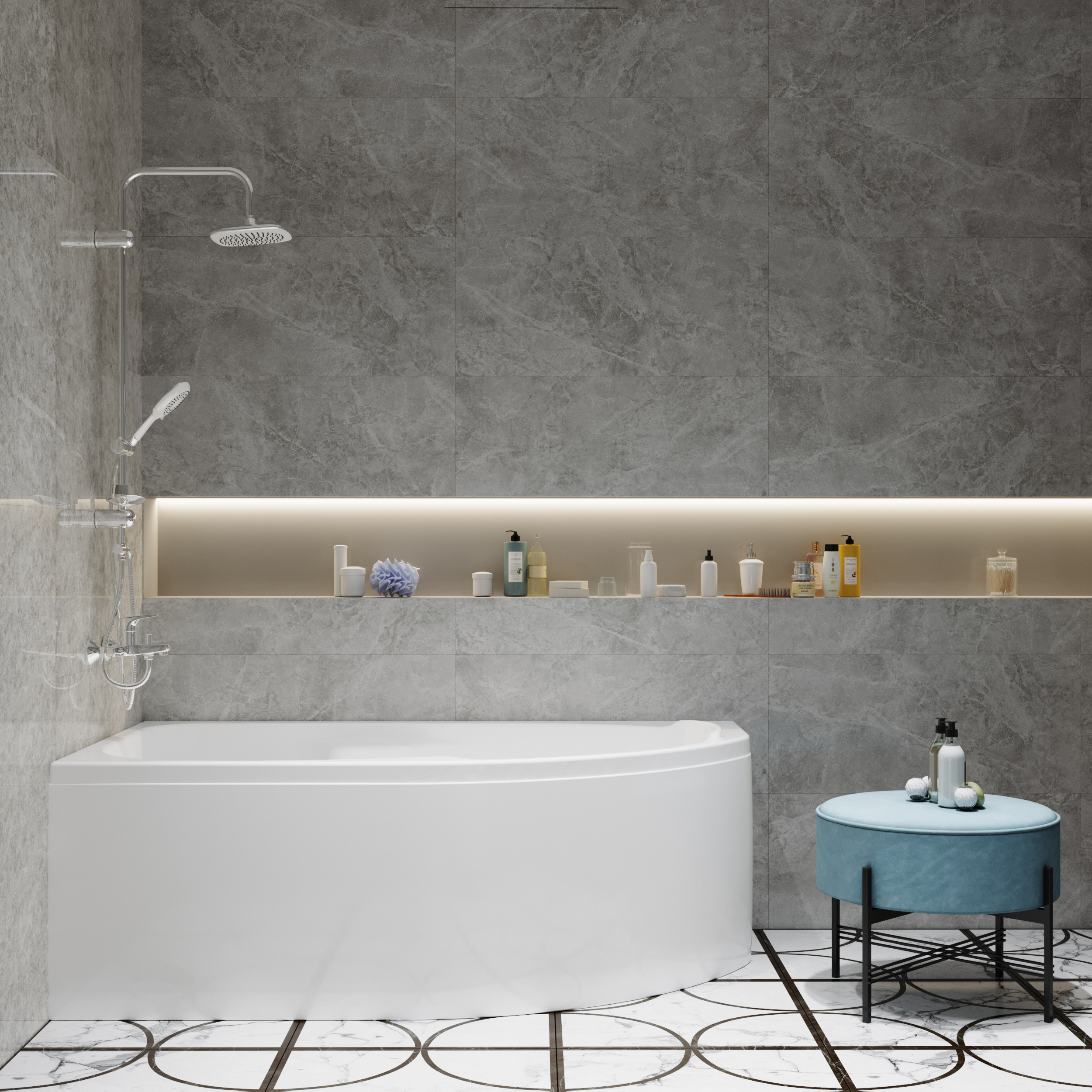 Акриловая ванна DIWO Сочи 170x95 L с каркасом 568018 - 7