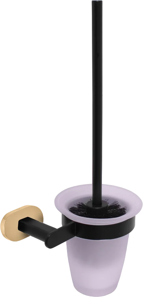 Ершик для унитаза Rav Slezak Yukon черный матовый - золото YUA0500CMATZ - 0