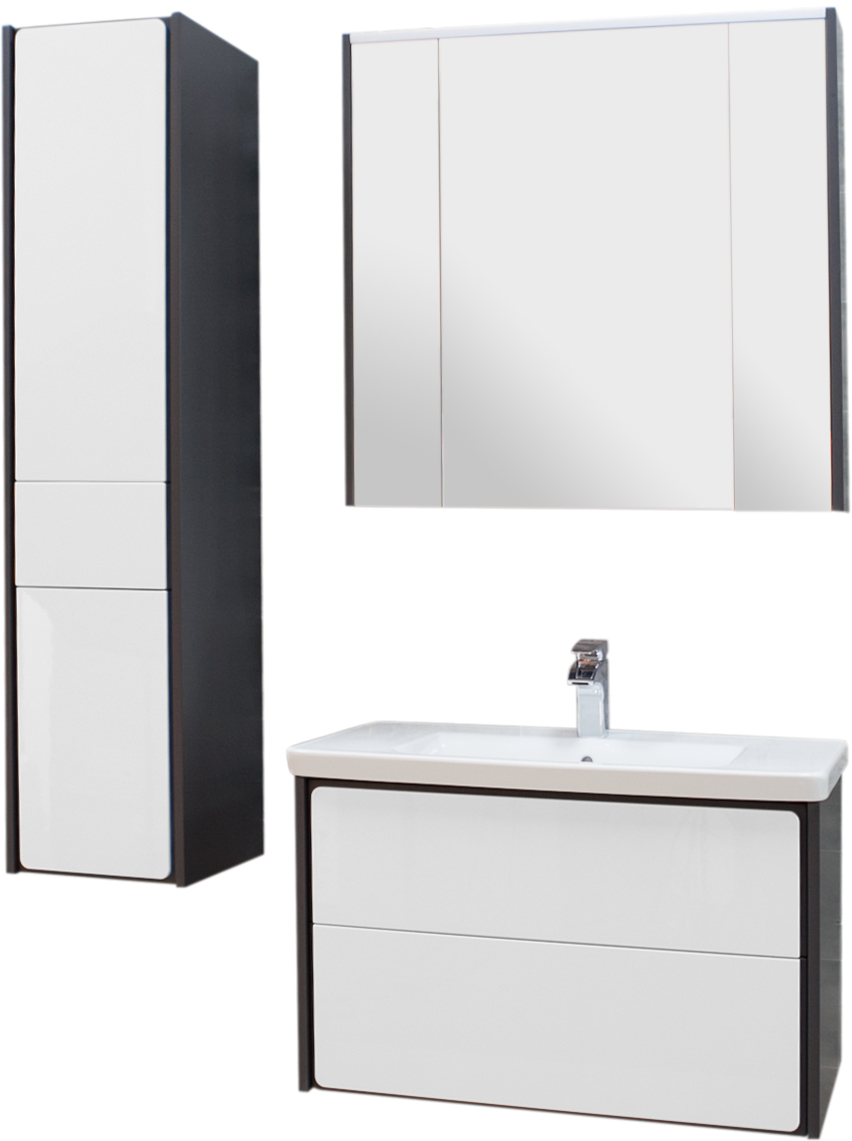 Шкаф-пенал Roca Ronda белый глянец, антрацит, L ZRU9302966 - 4