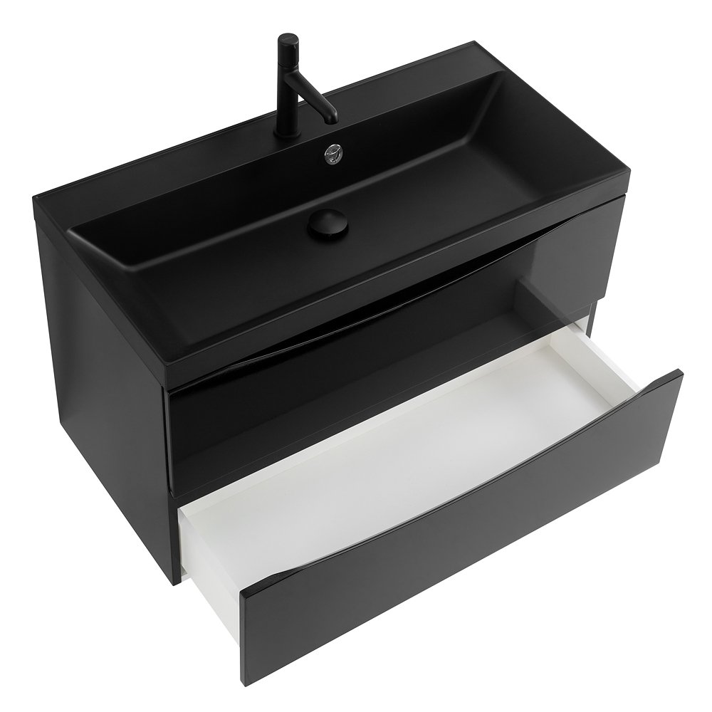 Тумба с раковиной BelBagno Marino 90 черный - 13