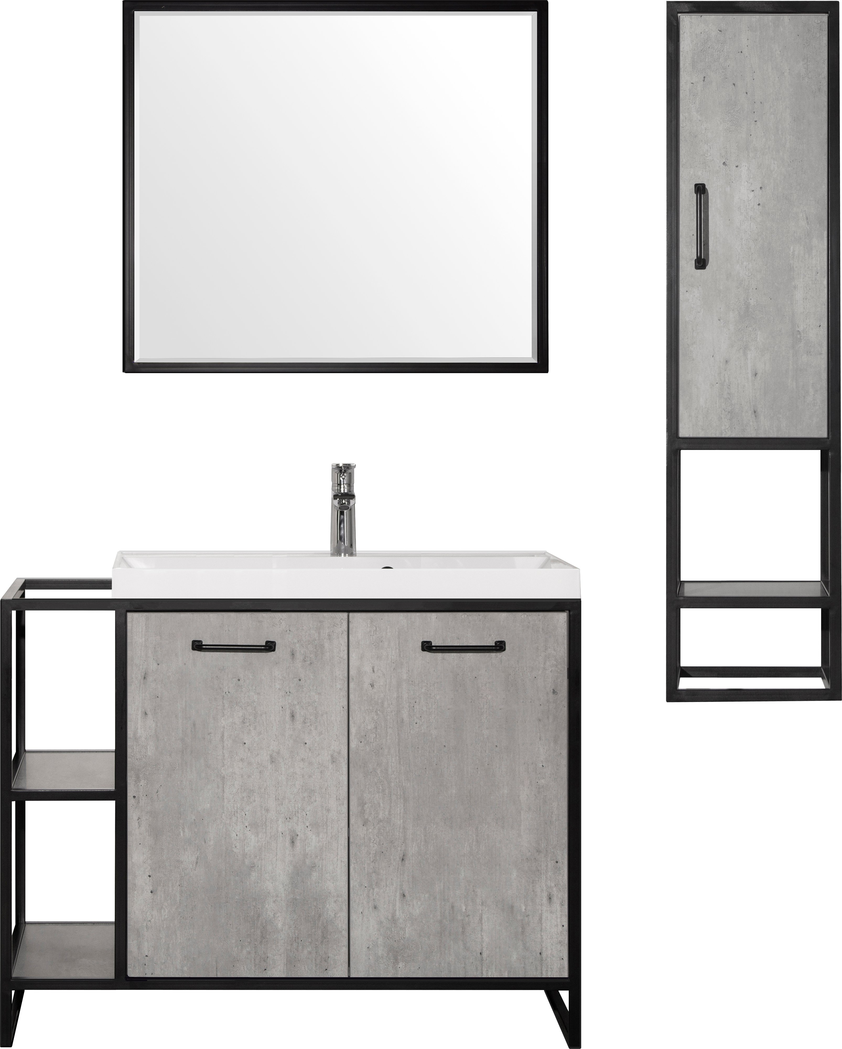 Тумба для комплекта Style Line Лофт 80/100 бетон ЛС-000010021 - 2