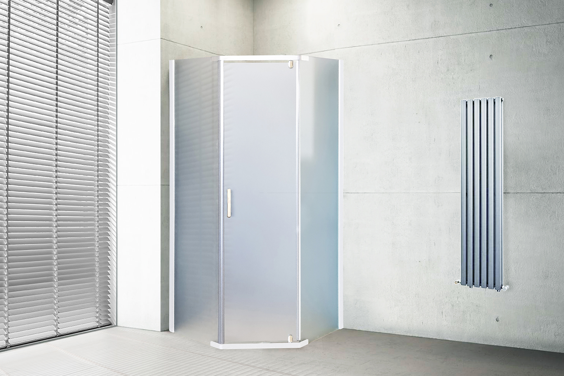 Душевой уголок Royal Bath TR 120х120 профиль белый стекло матовое RB120TR-C - 1