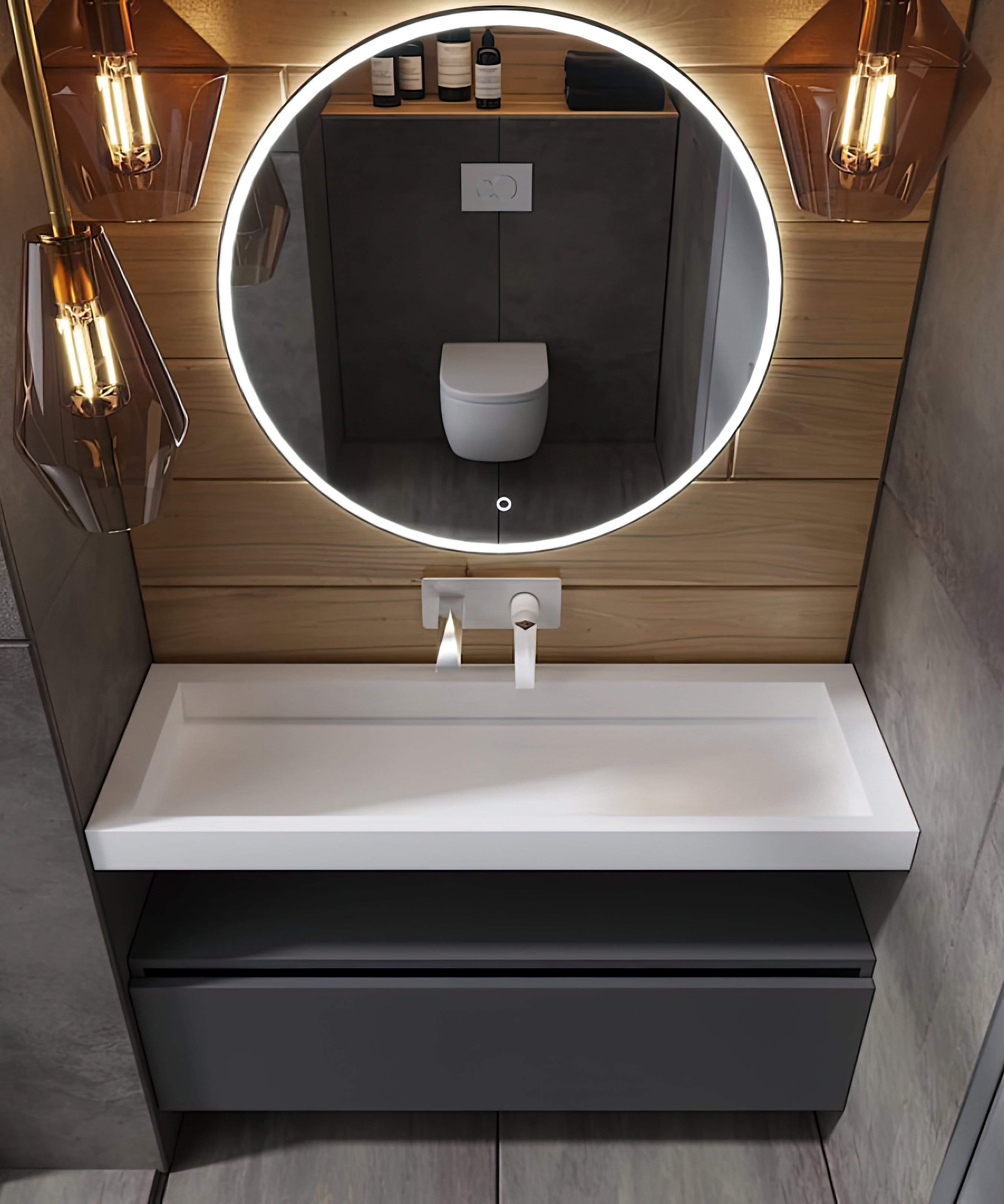 Раковина - столешница Armadi Art Flat Calacatta 120 белый 859-120 - 1