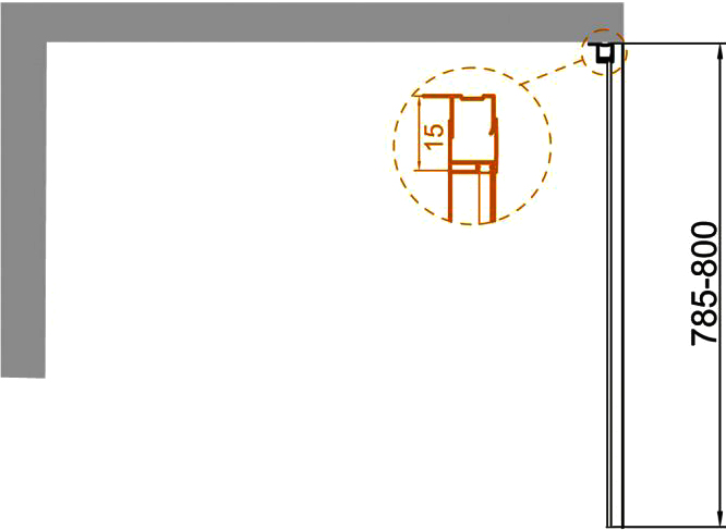 Боковая стенка Cezares Variante 80 FIX C Cr VARIANTE-80-FIX-C-Cr - 2