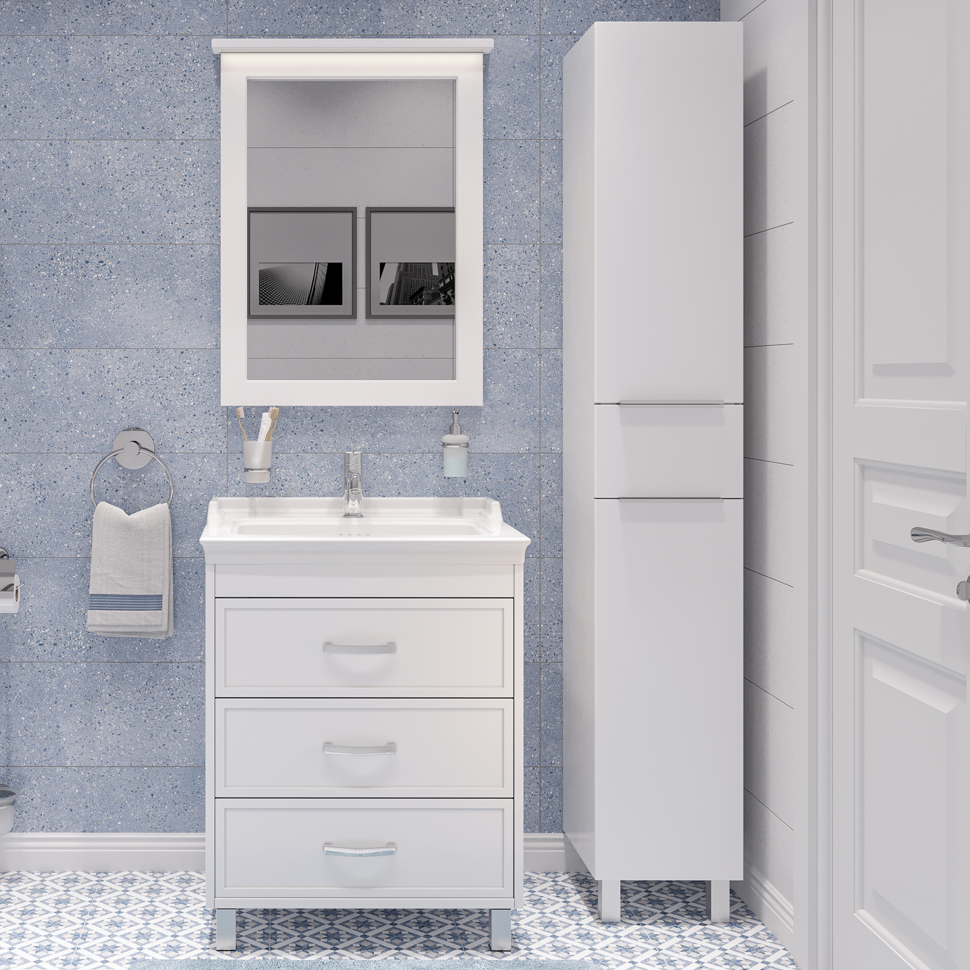 Мебель для ванной STWORKI Хальмстад 65 белая 490441 - 0