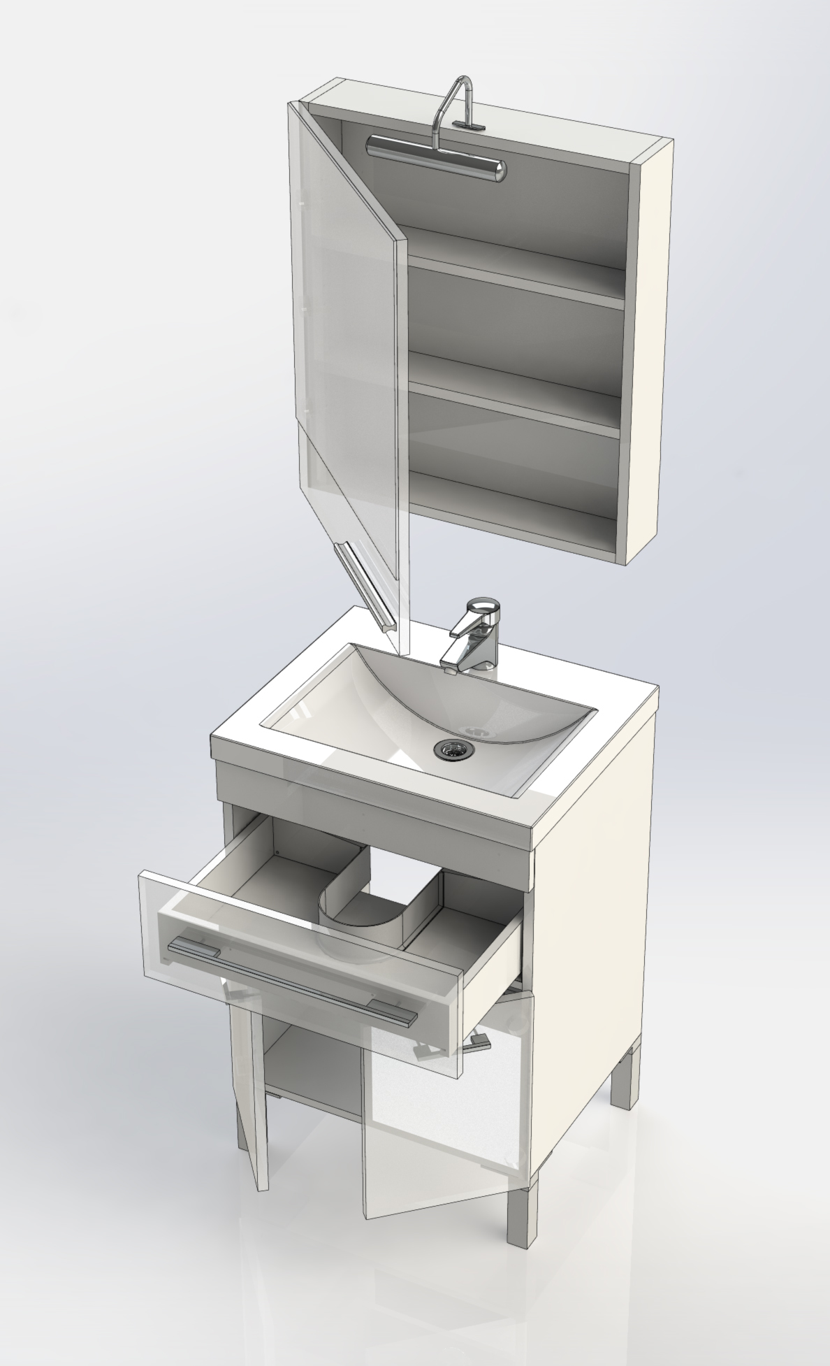 Мебель для ванной Aquanet Верона 58 белая, 1 ящик, 2 двери 182507 - 14