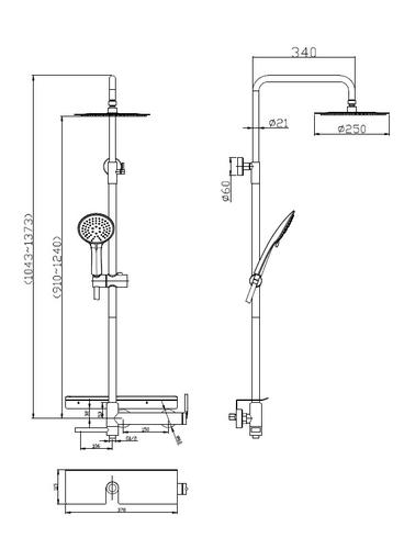 Душевая стойка BelBagno Etna сатин  ETN-VSCM-IN - 1