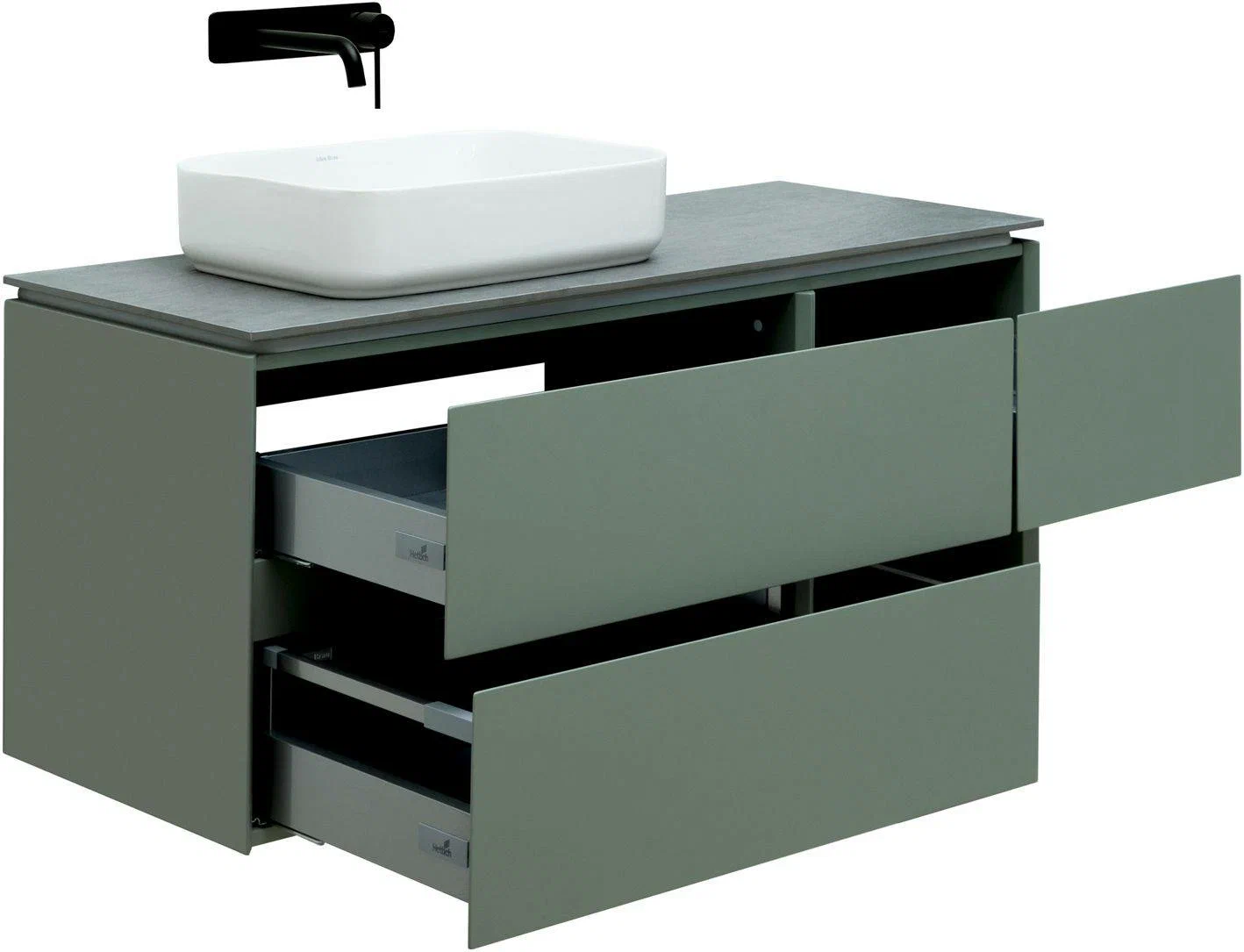 Тумба под раковину Allen Brau Infinity 120 L серо - зеленый матовый 1.21005.CGM - 6