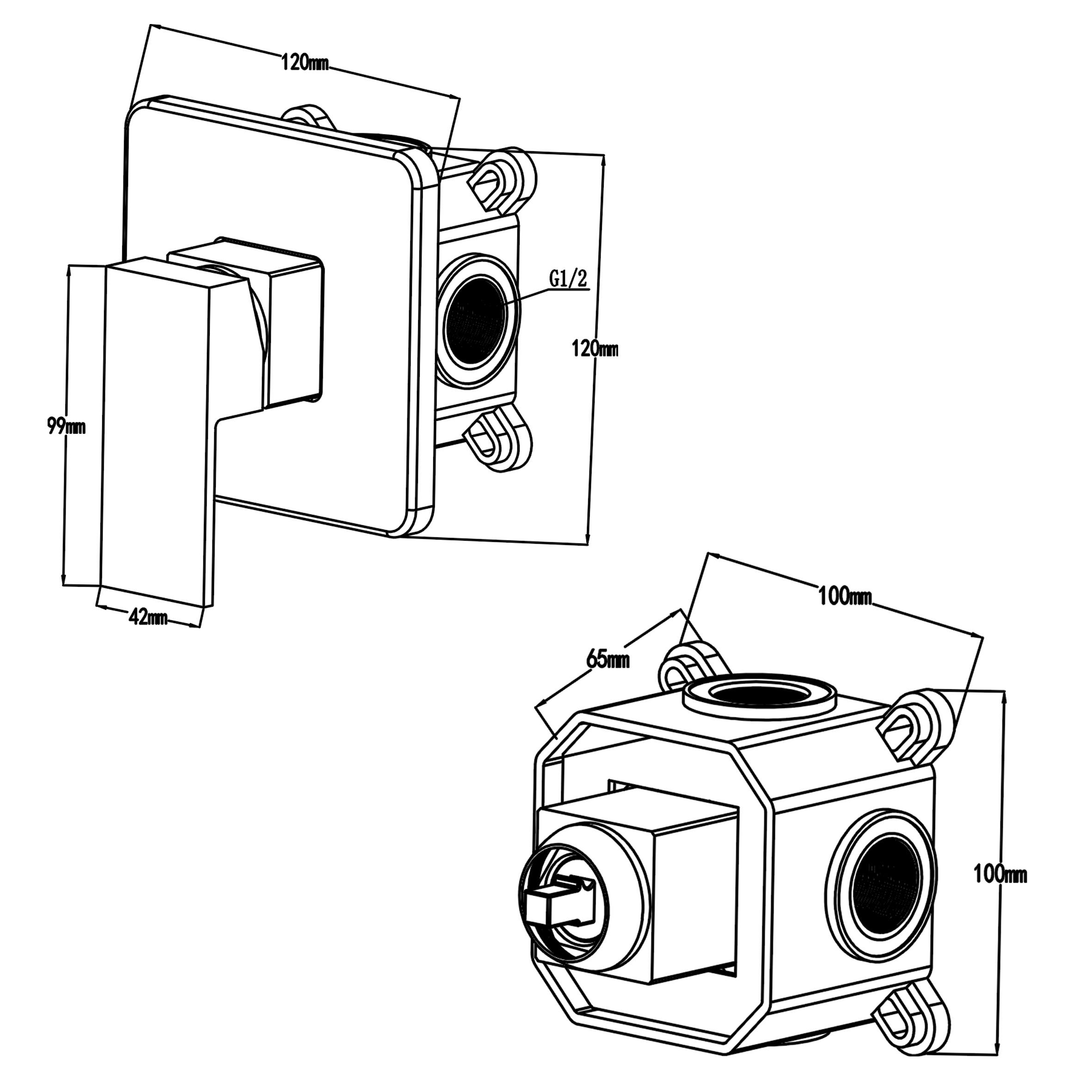 Swedbe Platta Гигиенический душ со встроенным смесителем с монтажным боксом 5527 - 4