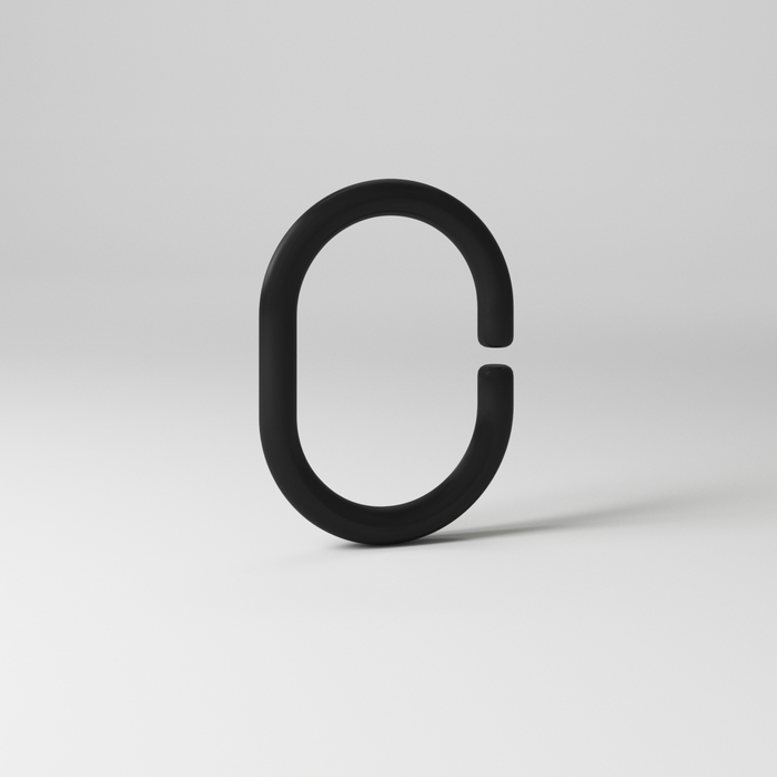 Набор колец  для шторы в ванную комнату цвет черный IDDIS  RID013P - 2