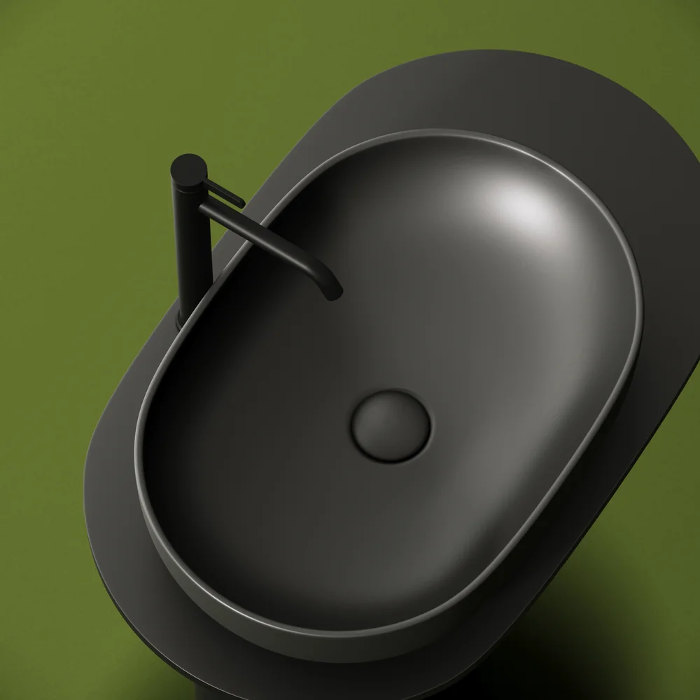 Раковина накладная Ceramica Nova Element 60х41.5 черный-матовый CN6047MDH - 3