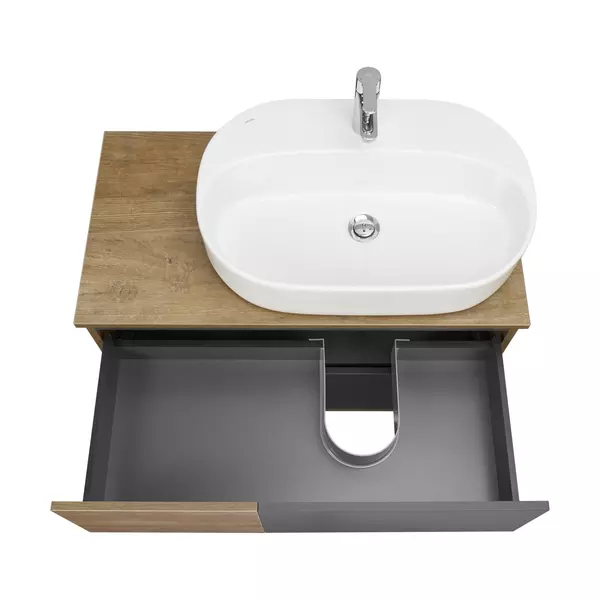 Тумба с раковиной Одри 62 Aquaton Терра 85 светлое дерево-серый 1A2472K4TEKA0 - 2