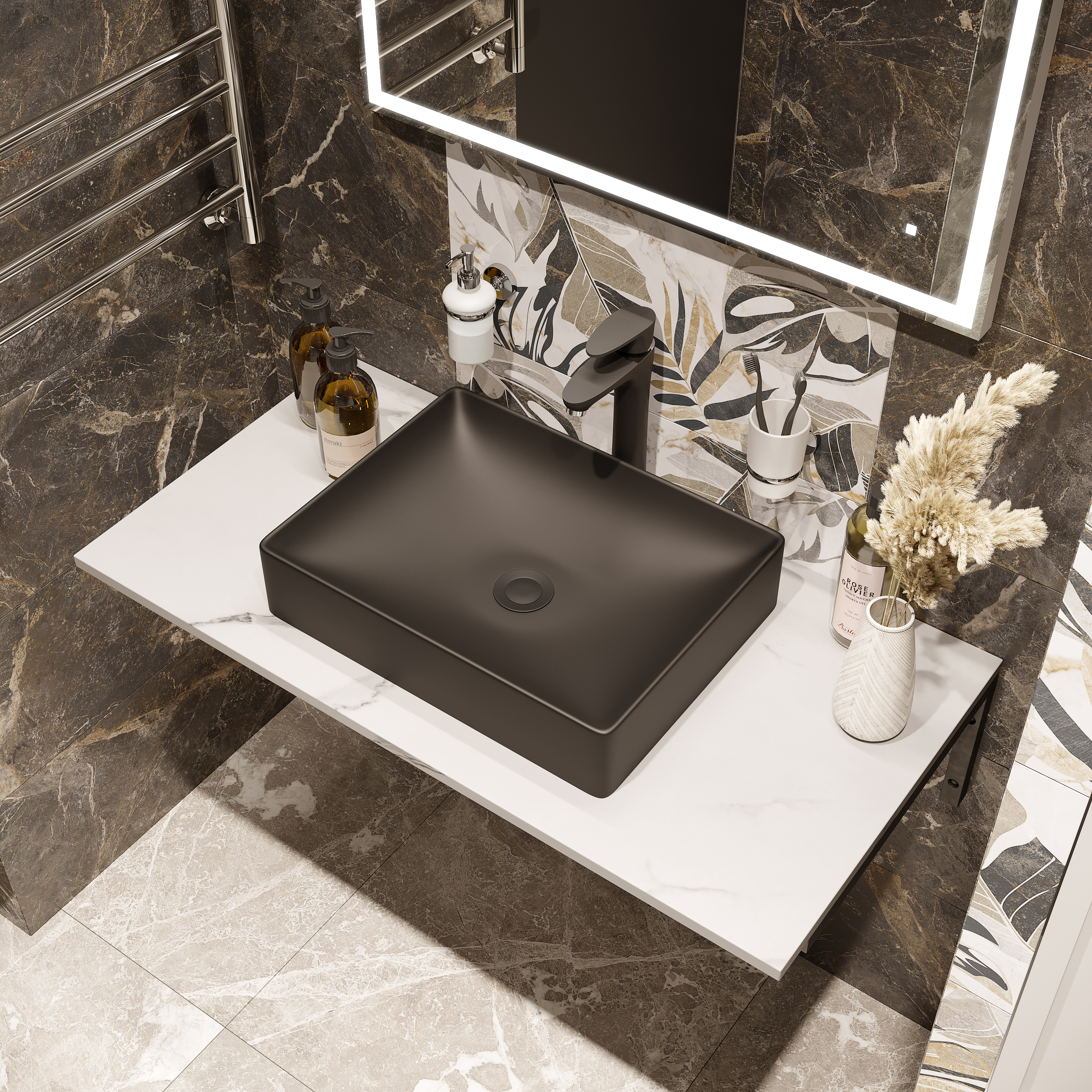 Раковина STWORKI накладная 50 3050-112 антрацит - 2