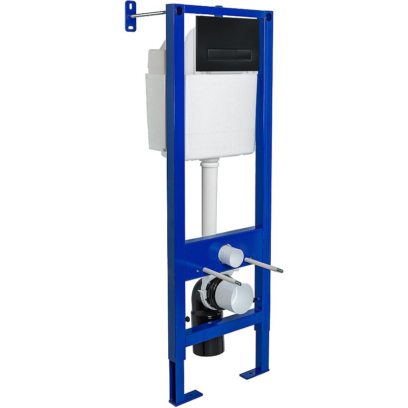 Инсталляция для унитаза Berges Atom с черной кнопкой смыва 040340 - 0