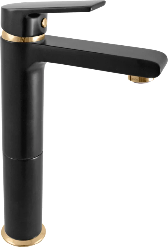 Смеситель для раковины Rav Slezak Colorado черный матовый - золото CO130.5CMATZ - 0