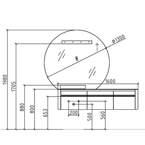 Тумба с раковиной Black&White Universell 160 левая белая 9151600 - 4