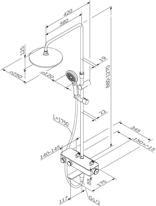 Душевая стойка AM.PM Inspire 2.0 F0750A500 - 5