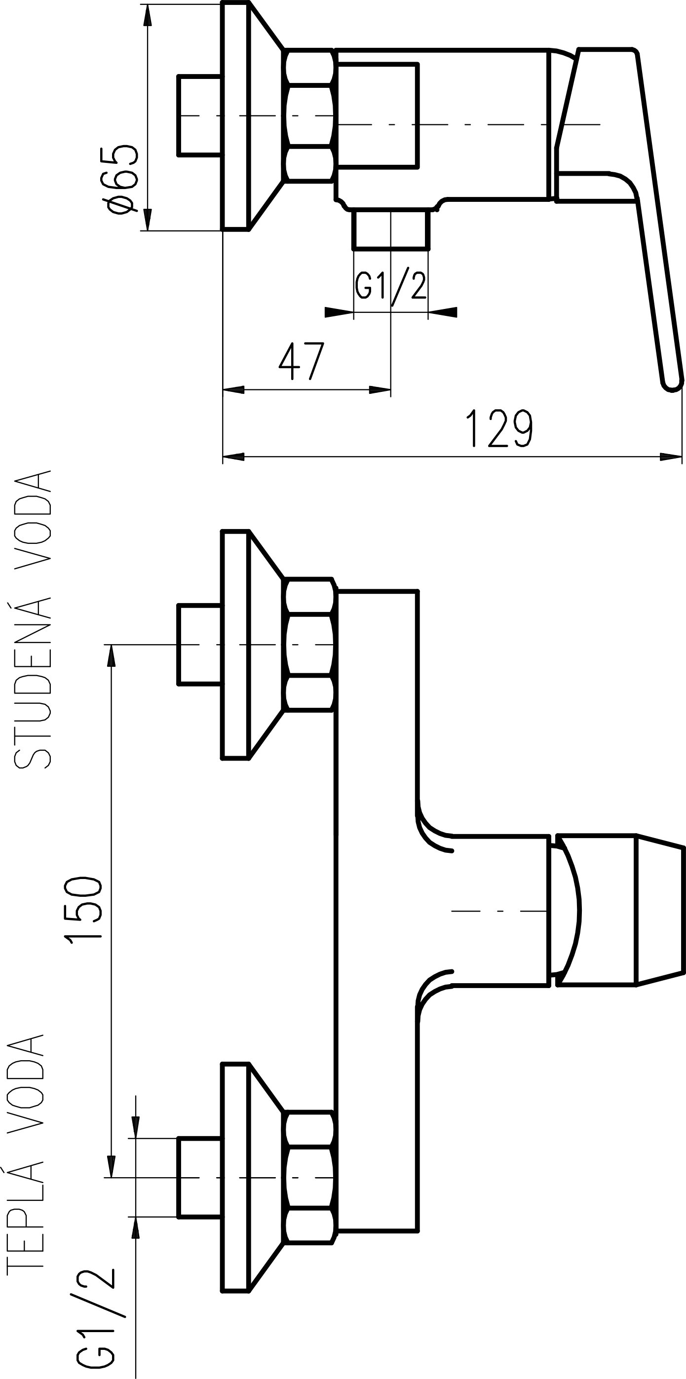 Смеситель для душа Rav Slezak Colorado хром  CO181.5/1 - 1
