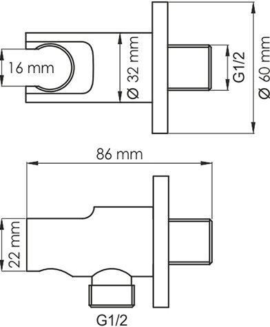 Шланговое подключение Wasserkraft A083 с настенным держателем - 1