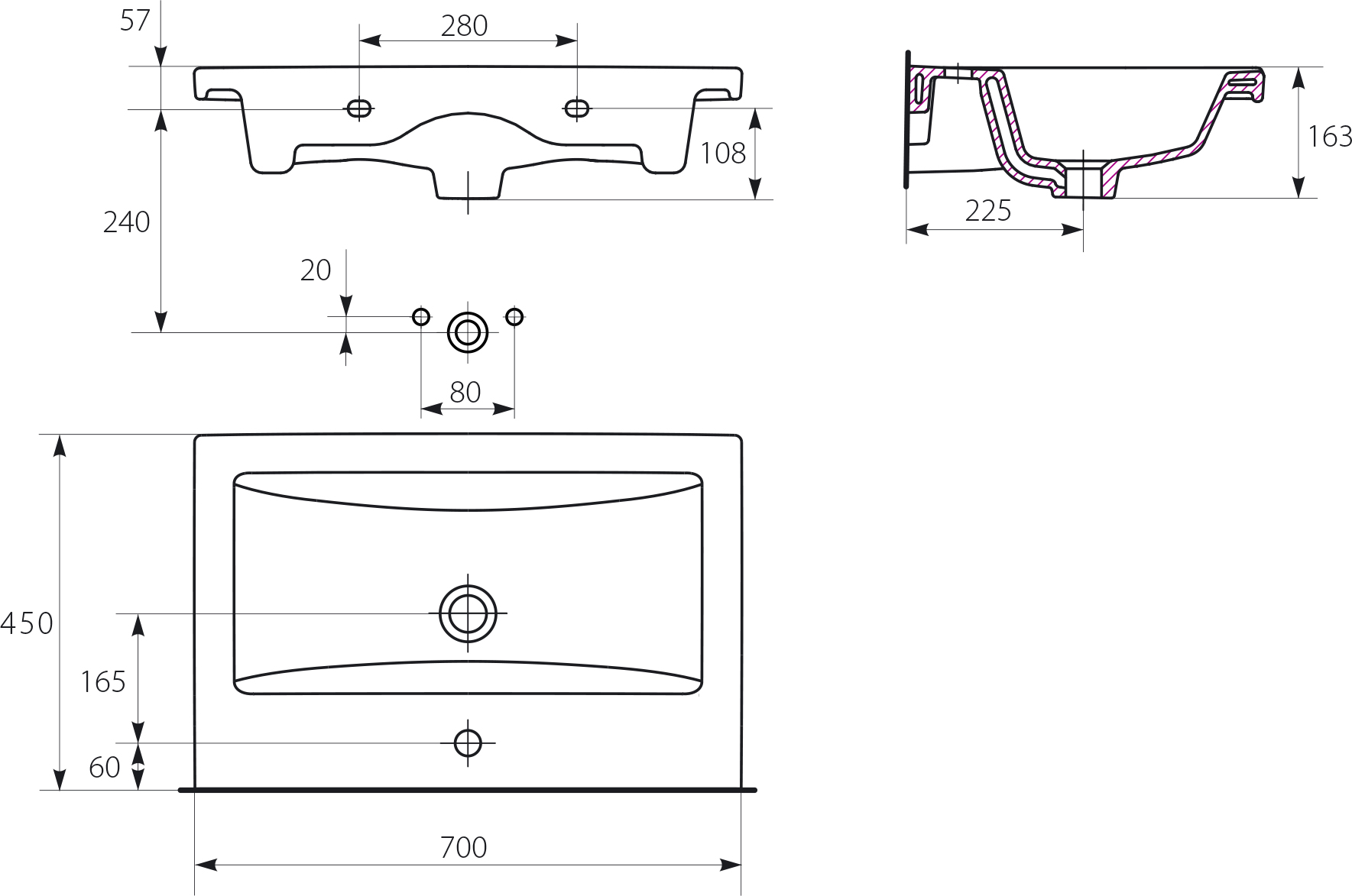 Мебель для ванной Sanflor Техас 70, напольная, орегон - 4