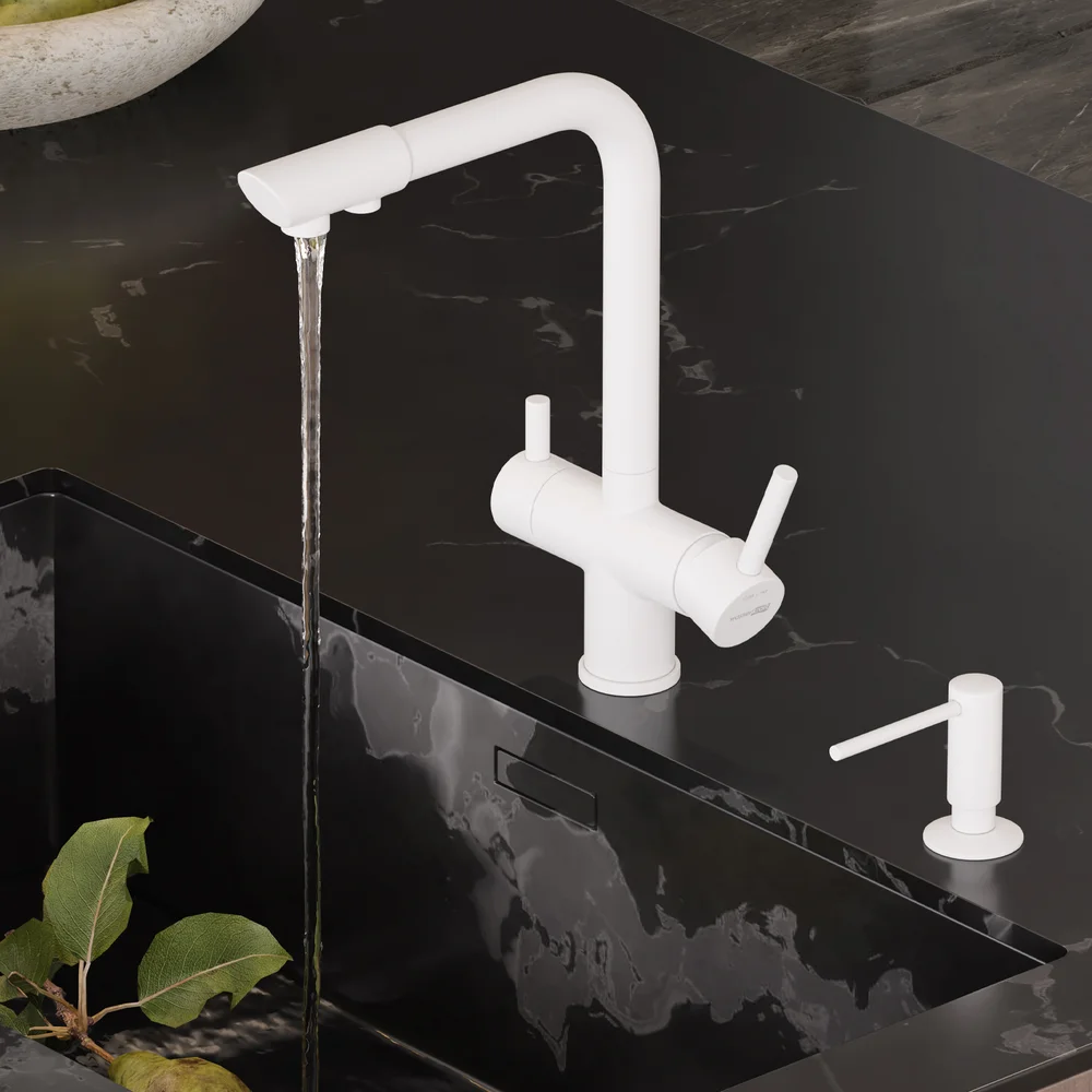 Смеситель для кухни Wasserkraft белый матовый A8357 - 9