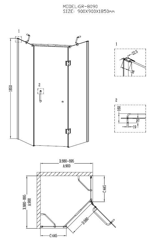 Душевой уголок Grossman Classic GR-8090 - 1