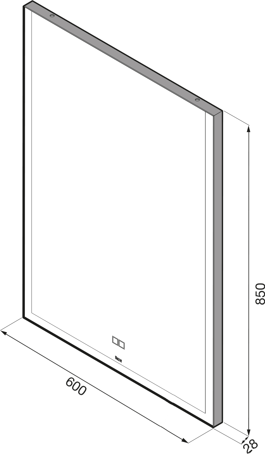 Зеркало Roca Aneto 60 подсветкой, сенсор на корпусе 812362000 - 5
