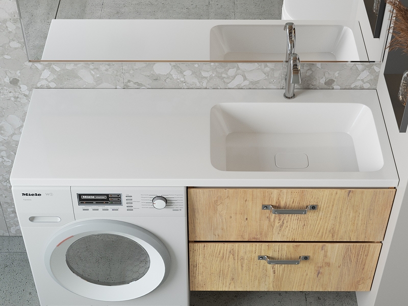 Раковина Stella Polar Kamilla 130 R на стиральную машину белый 4627173210584 - 2