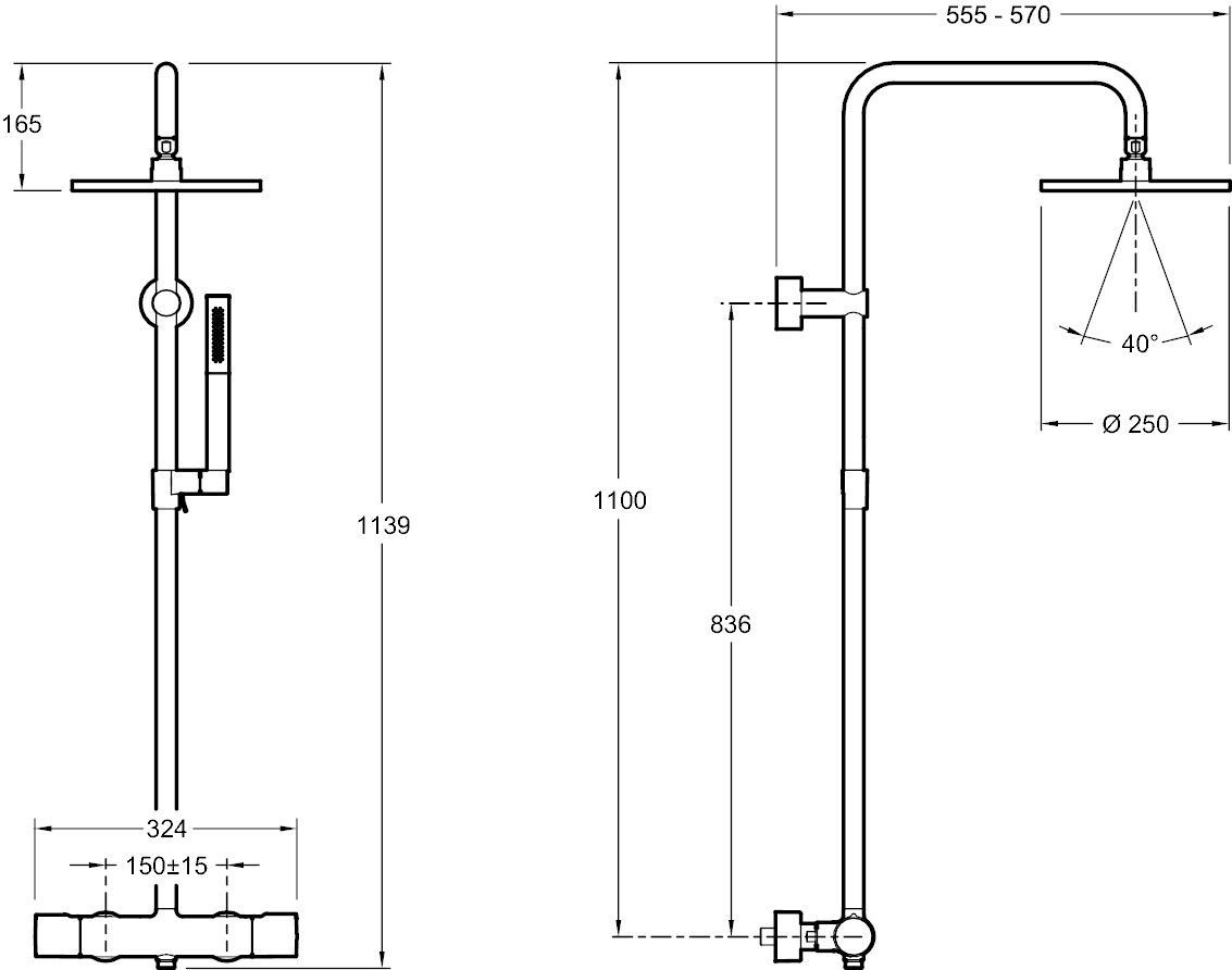 Душевая стойка Jacob Delafon Toobi E8993-CP - 1