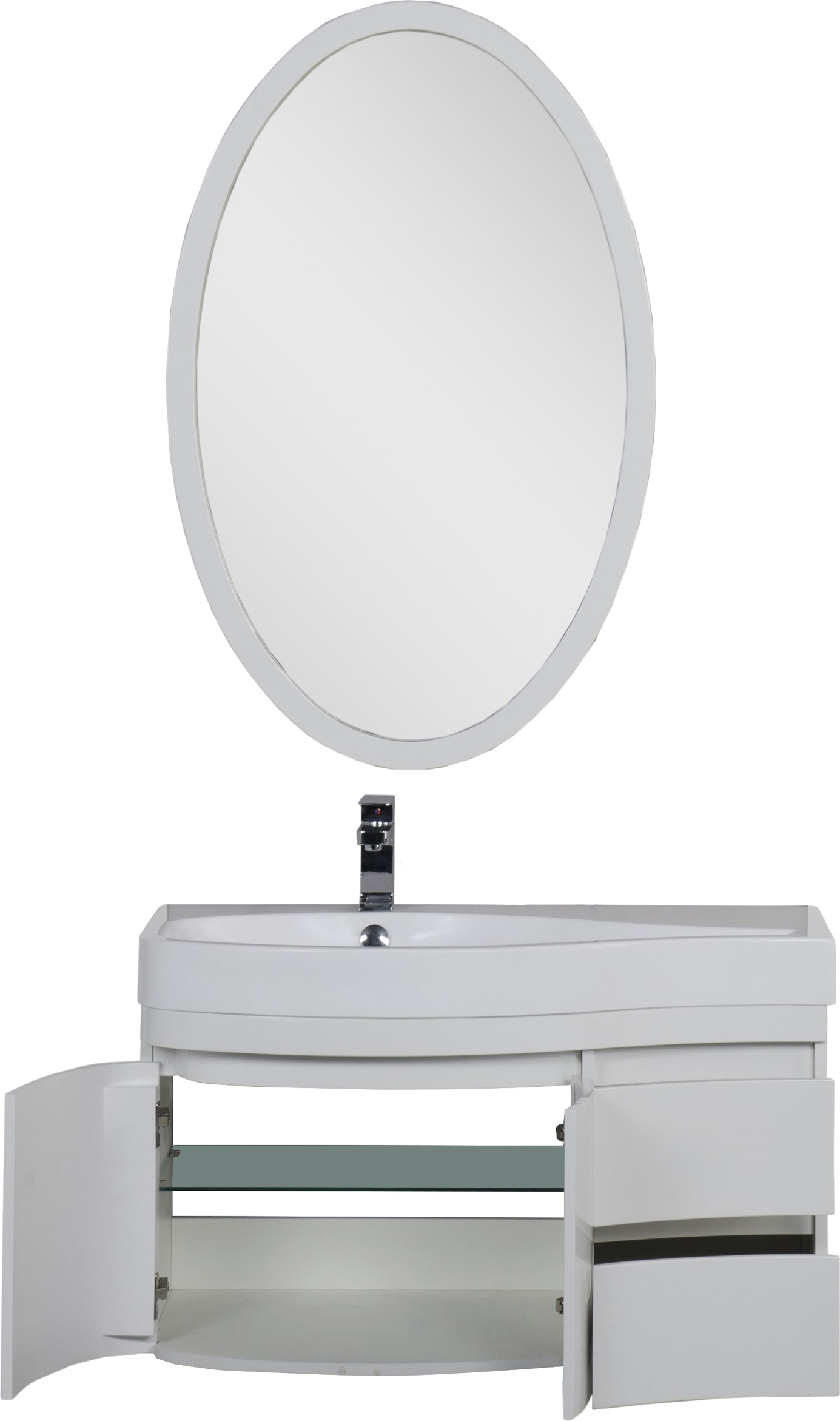 Тумба с раковиной Aquanet Сопрано 2-95  белая L 169631 - 7