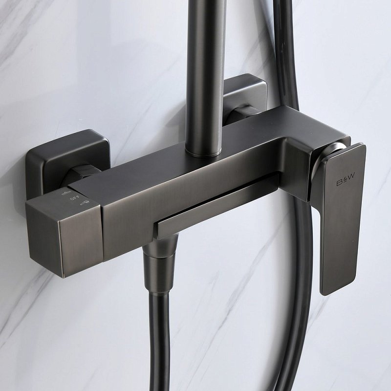 Душевая стойка Black&White Universell черная матовая 8500MG - 1