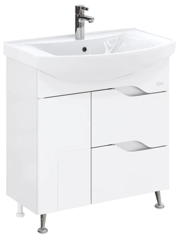 Тумба с раковиной Onika Веронелла 75 белый  - 0