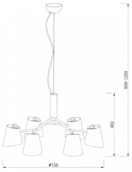 Подвесная люстра Freya Nordic FR5127PL-06B - 2