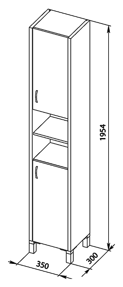 Шкаф-пенал Aquanet Донна венге 00168940 - 6