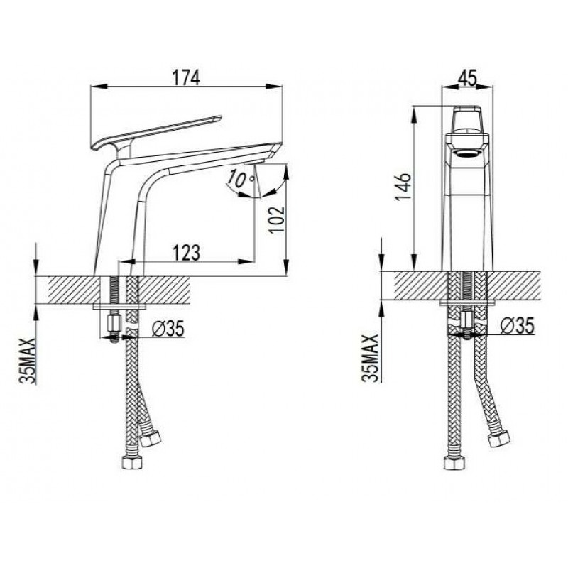 Смеситель для раковины Bien Lucca розовое золото BL11012206 - 1