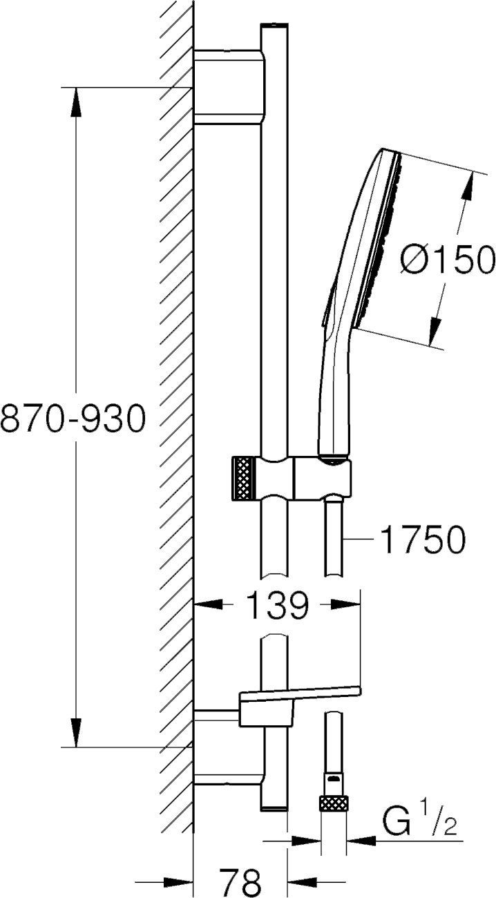 Душевой гарнитур Grohe Rainshower SmartActive 26594LS0 белая луна - 1