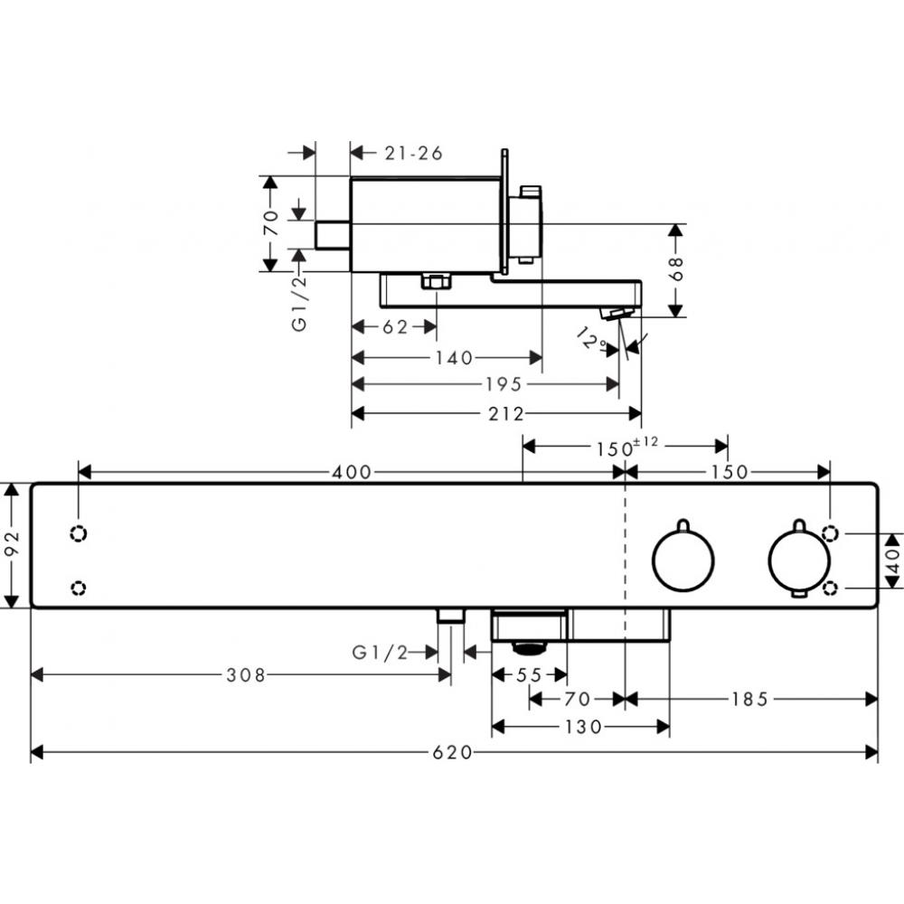 Смеситель для ванны Hansgrohe   13109000 - 1
