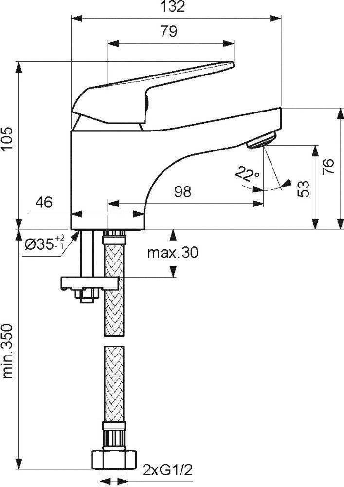 Смеситель для раковины Vidima Fine  BA384AA - 1