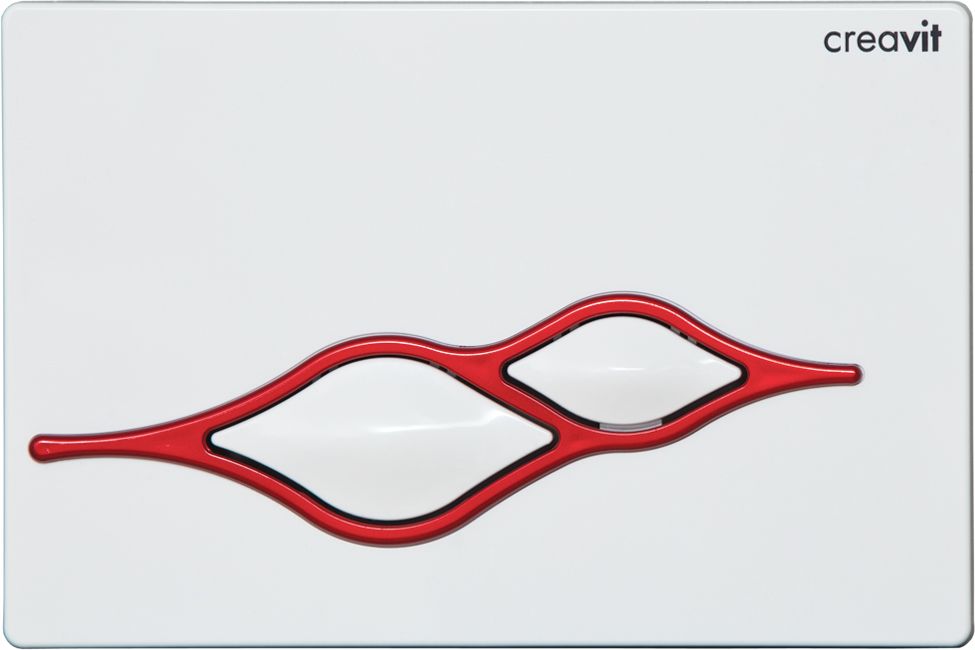 Кнопка смыва Creavit Ufo, бело-красная GP1001.01 - 0