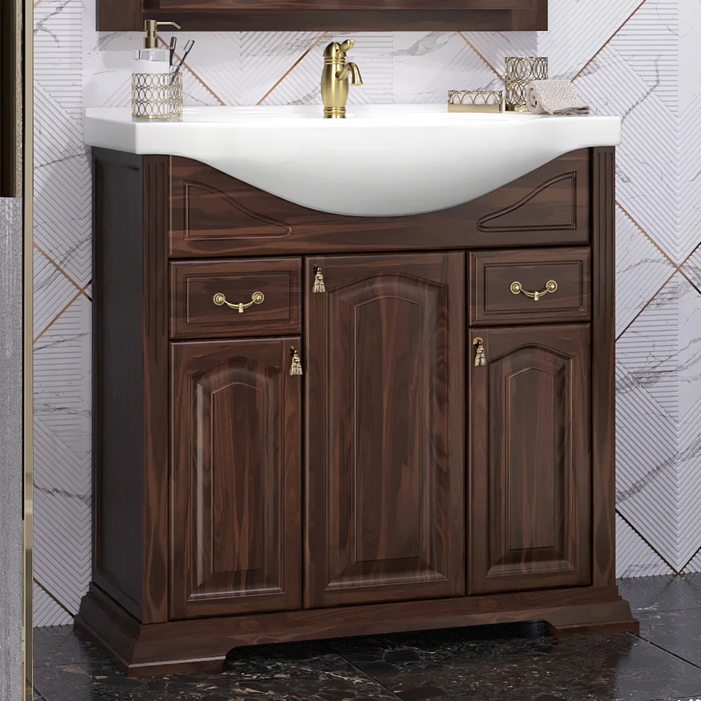 Тумба с раковиной Opadiris Риспекто 85 темное дерево - 0