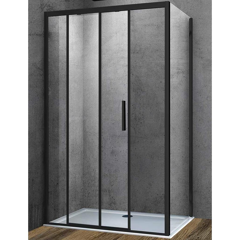 Душевой уголок Vincea Soft 120х90 черный стекло прозрачное VSR-3SO9012CLB - 0