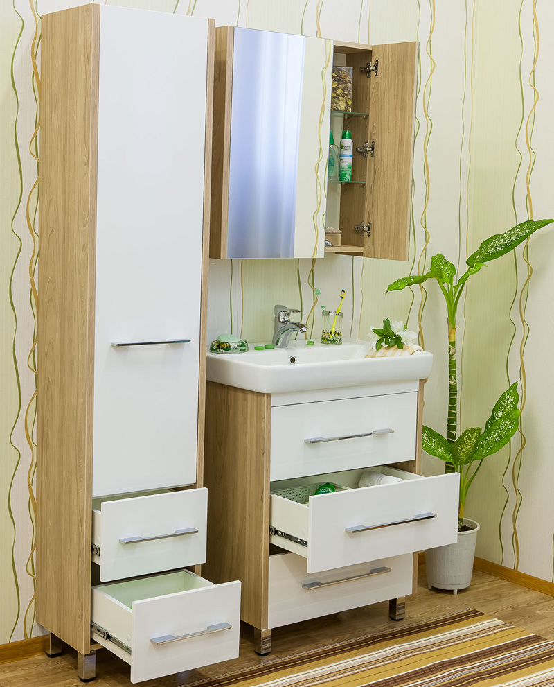 Шкаф-пенал Sanflor Ларго вяз швейцарский, белый L Н0000000028 - 3