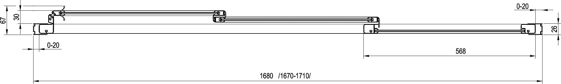 Шторки для ванной Ravak Supernova 171 см  40VV0U02ZG - 6