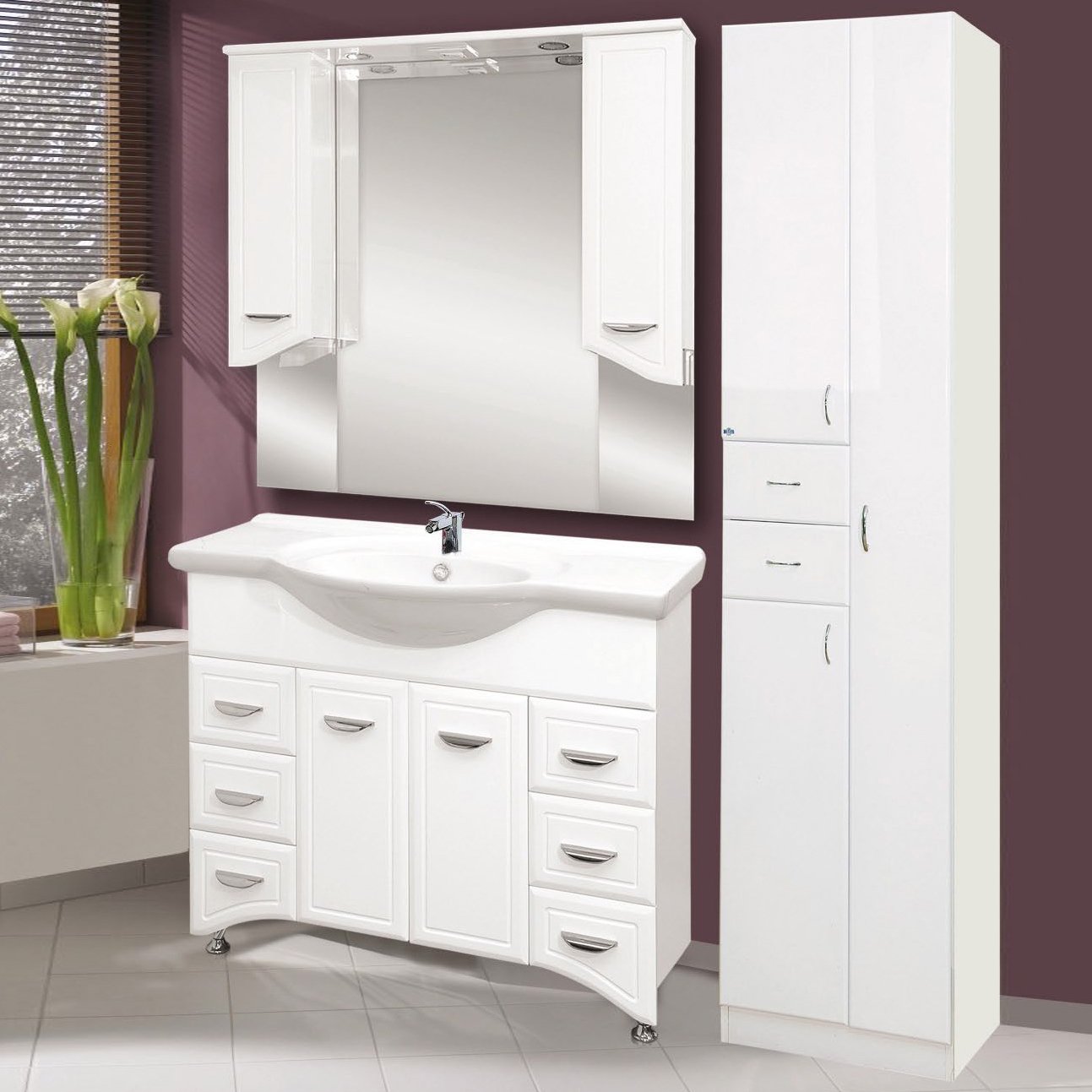 Мебель для ванной Misty Дрея 105 6 ящиков - 0