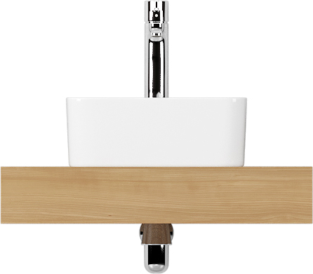 Столешница STWORKI Ольборг 60 дуб французский, без отверстий, с тумбой 60, с раковиной BOCCHI Vessel черной 482078 - 5