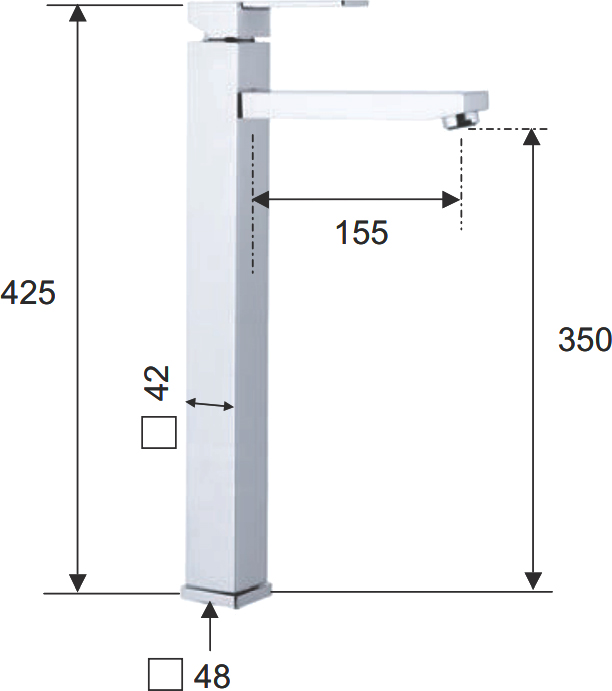 Смеситель для раковины Remer Qubika Q11LXL - 1